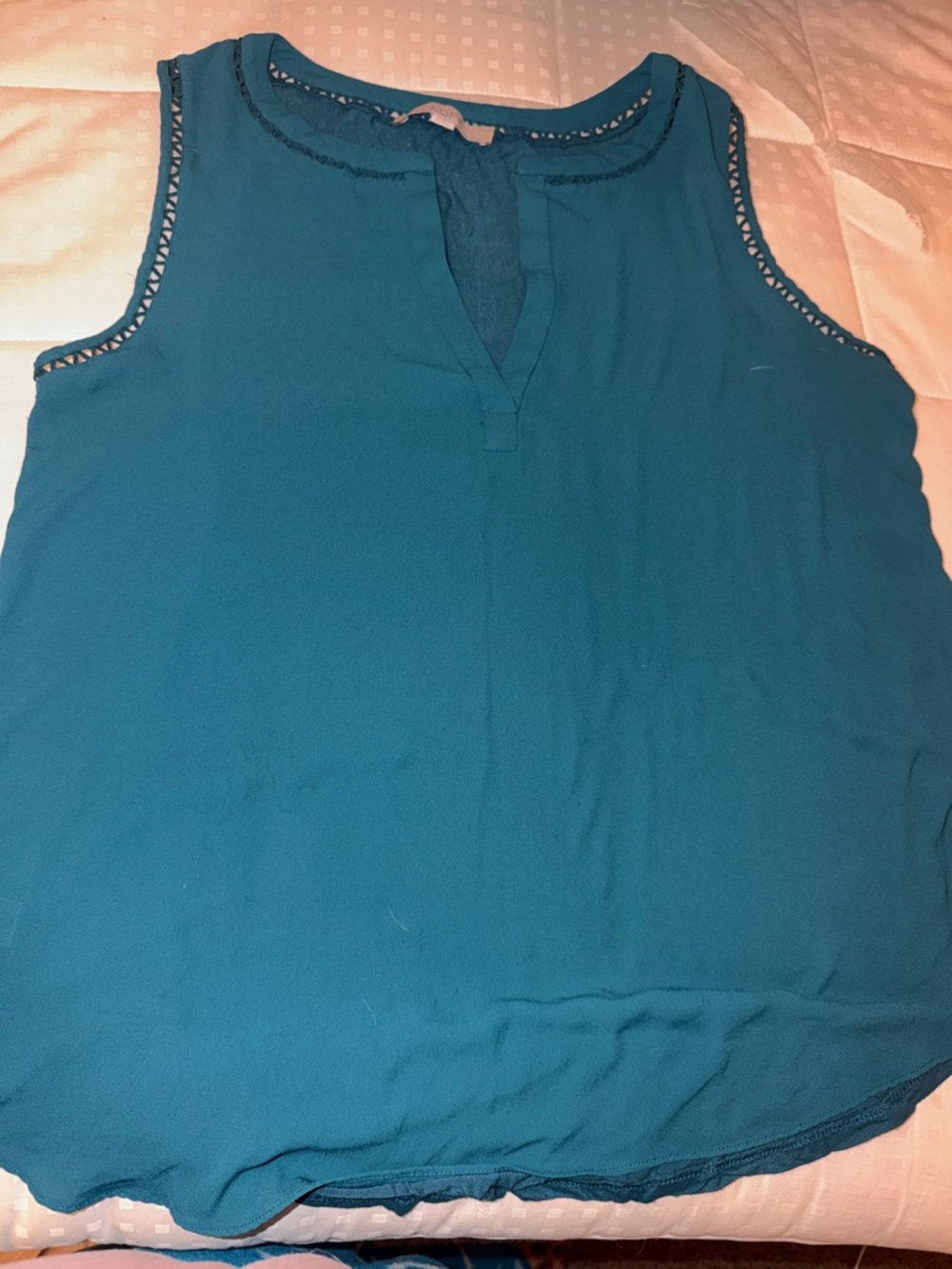 Teal Sleeveless V-Neck Blouse - Women